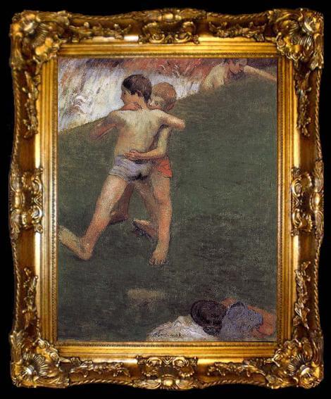 framed  Paul Gauguin Wrestling kids, ta009-2